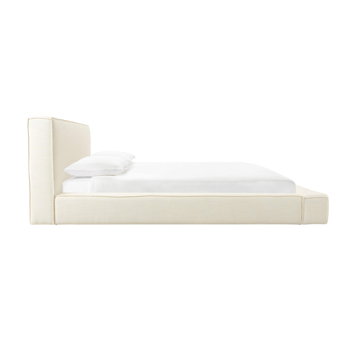 Olafur Cream Linen UK Super King Bed - Home And Beyond