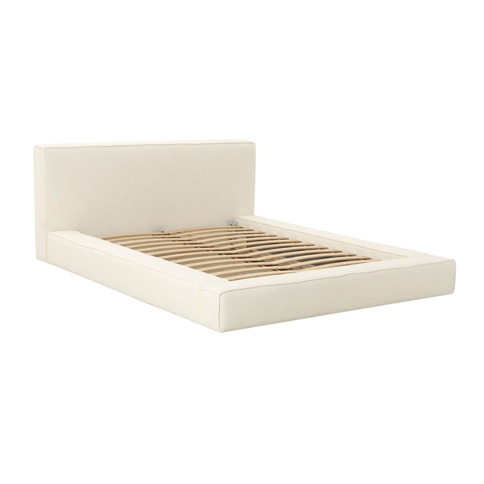 Olafur Cream Linen UK Super King Bed - Home And Beyond