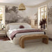 Bara Cream Textured Velvet UK King Bed - Home And Beyond