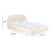 Bara Cream Textured Velvet UK King Bed - Home And Beyond