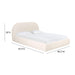 Bara Cream Textured Velvet UK Super King Bed - Home And Beyond