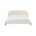 Ophelia Cream Faux Wool UK King Bed - Home And Beyond