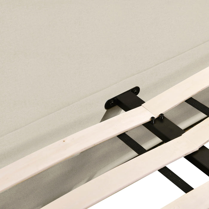 Ophelia Cream Faux Wool UK King Bed - Home And Beyond