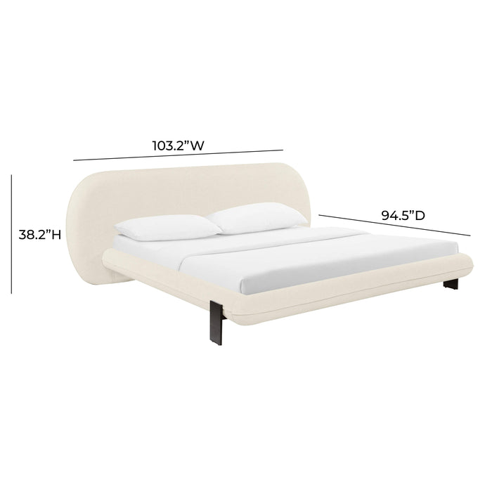 Ophelia Cream Faux Wool UK Super King Bed - Home And Beyond