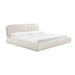 Karol Cream Vegan Leather UK Super King Bed - Home And Beyond