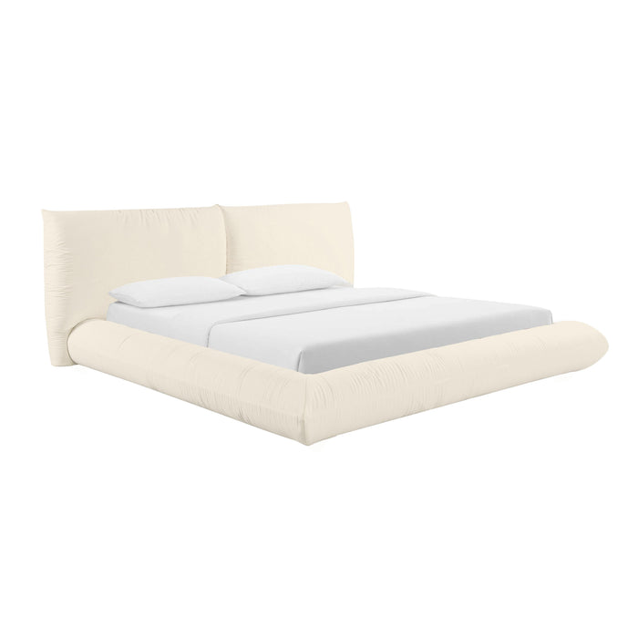 Romp Cream 100% Recycled Linen UK Super King Bed - Home And Beyond