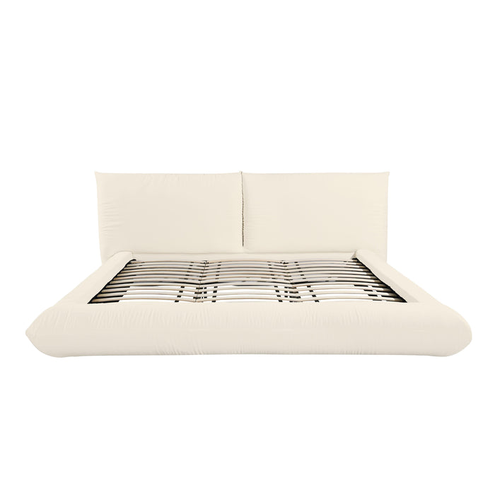 Romp Cream 100% Recycled Linen UK Super King Bed - Home And Beyond