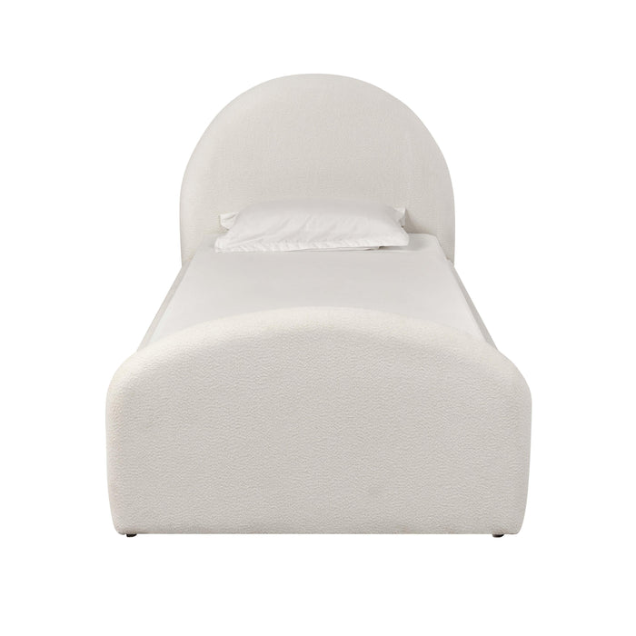 Moon Cream Boucle Twin Bed - Home And Beyond