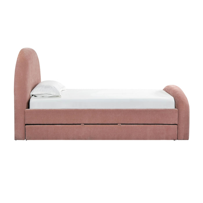 Moon Rose Upcycled Chenille Twin Trundle Bed - Home And Beyond