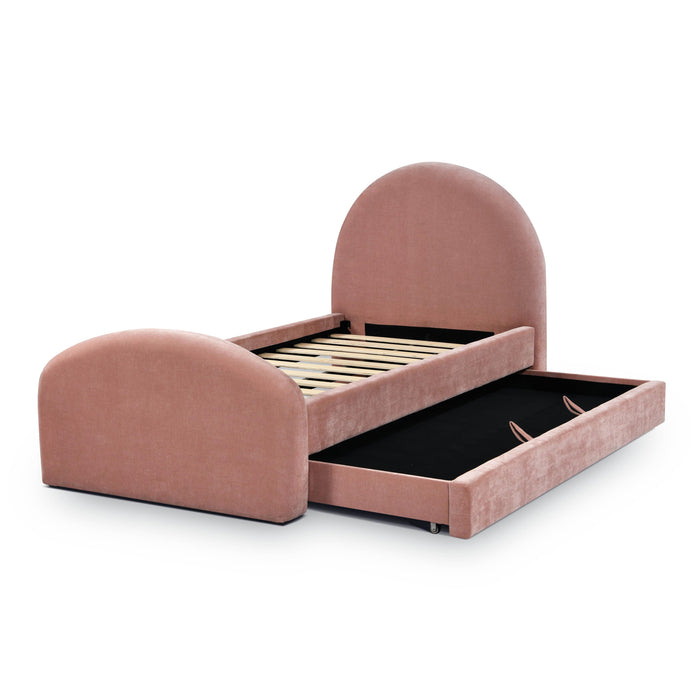 Moon Rose Upcycled Chenille Twin Trundle Bed - Home And Beyond