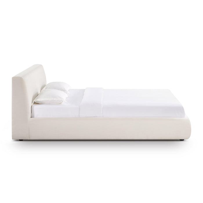 Isla Cream Upcycled Linen King Bed - Home And Beyond