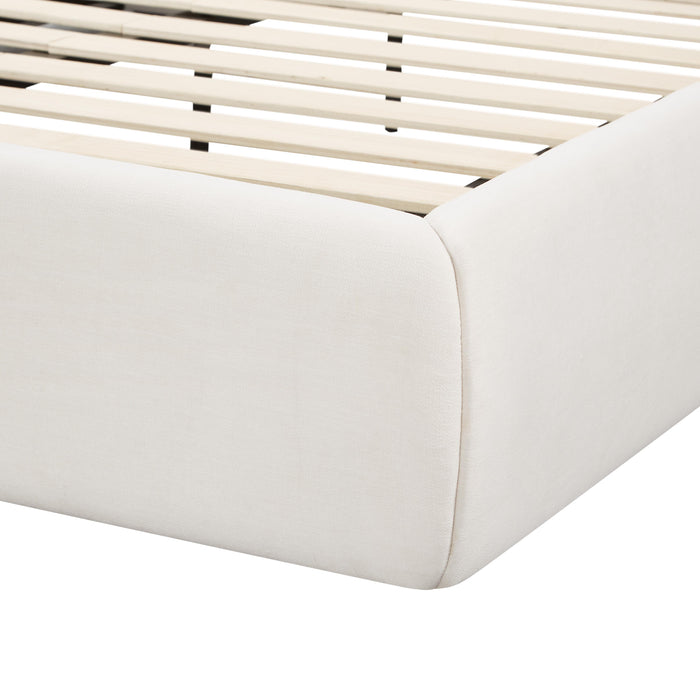 Isla Cream Upcycled Linen King Bed - Home And Beyond