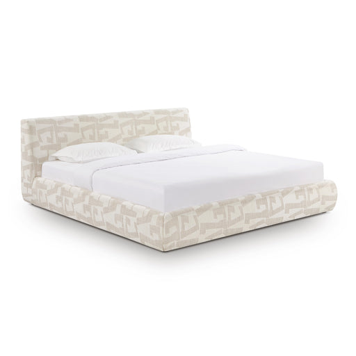 Isla Cream Jacquard Pattern King Bed - Home And Beyond