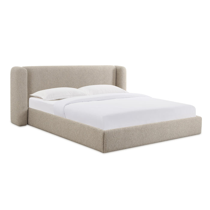 Babette Tan Boucle Queen Bed - Home And Beyond