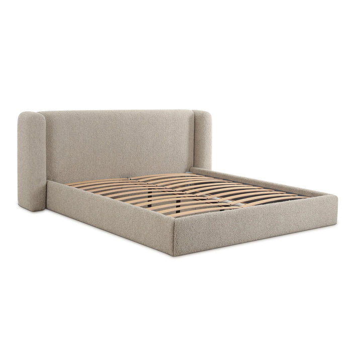 Babette Tan Boucle Queen Bed - Home And Beyond