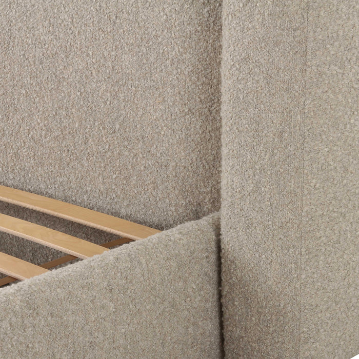 Babette Tan Boucle Queen Bed - Home And Beyond