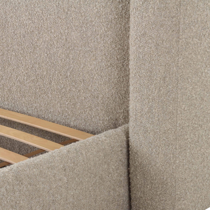 Babette Tan Boucle King Bed - Home And Beyond