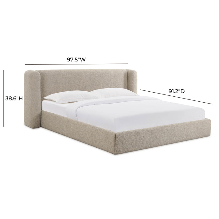Babette Tan Boucle King Bed - Home And Beyond