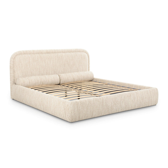 Murielle Taupe Textured Boucle King Bed - Home And Beyond