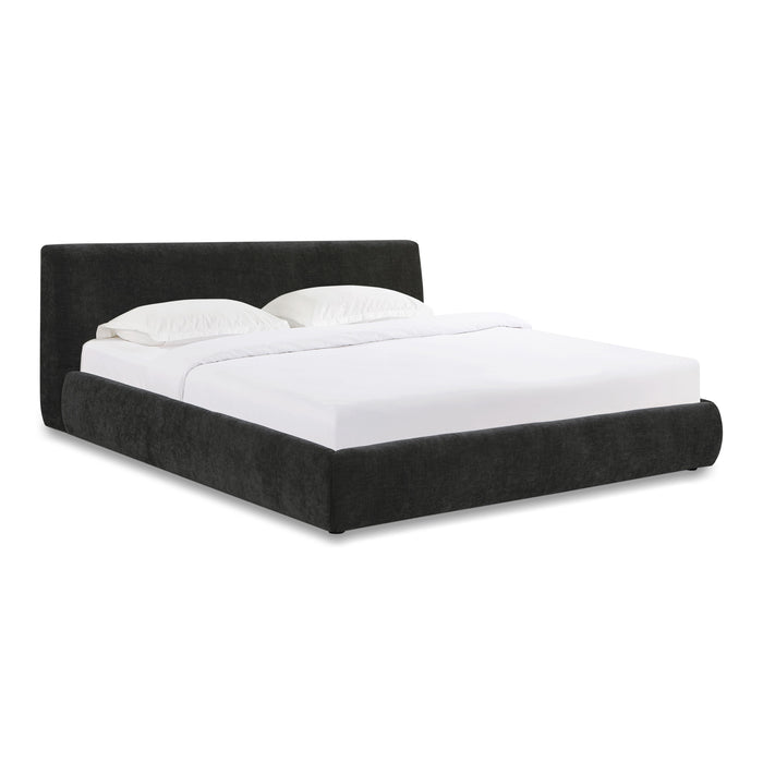 Isla Charcoal Textured Velvet King Bed - Home And Beyond