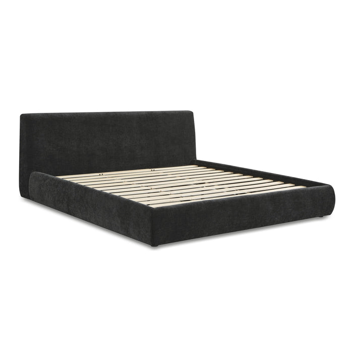 Isla Charcoal Textured Velvet King Bed - Home And Beyond