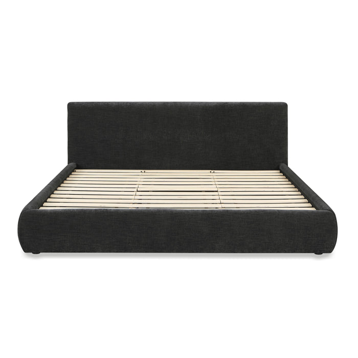 Isla Charcoal Textured Velvet King Bed - Home And Beyond