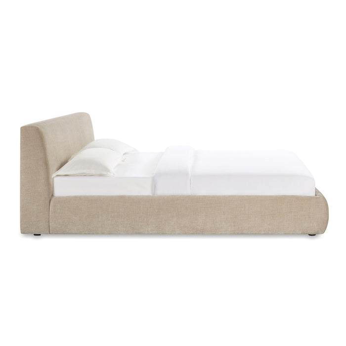 Isla Taupe Textured Velvet King Bed - Home And Beyond