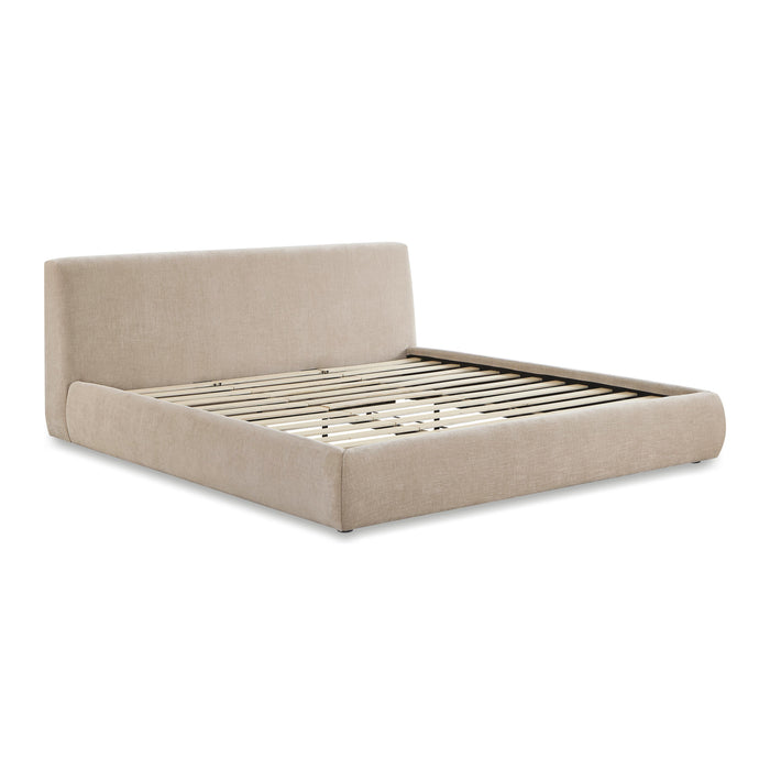 Isla Taupe Textured Velvet King Bed - Home And Beyond