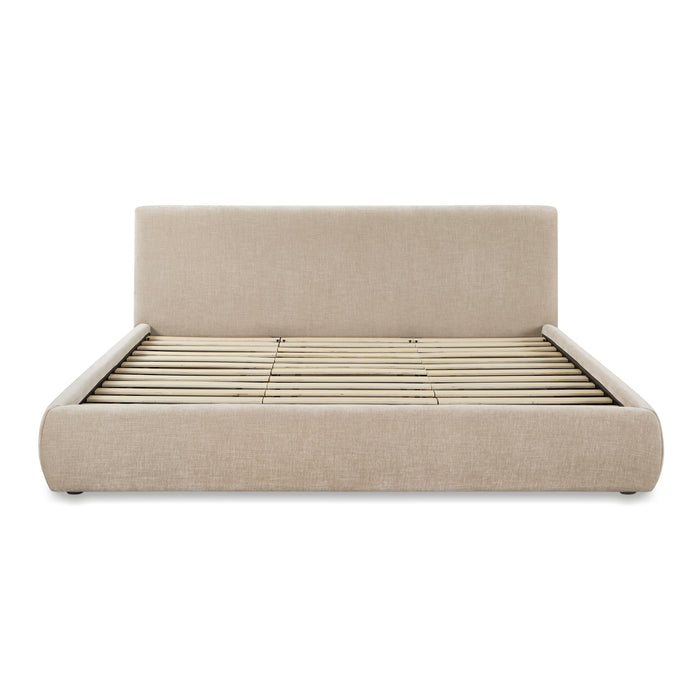 Isla Taupe Textured Velvet King Bed - Home And Beyond