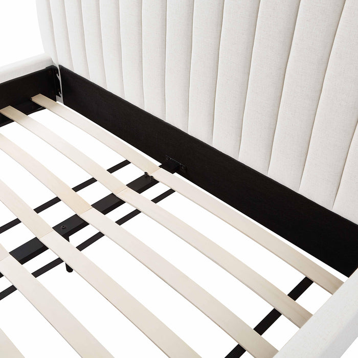 Angela Natural Upcycled Linen Queen Bed - Home And Beyond