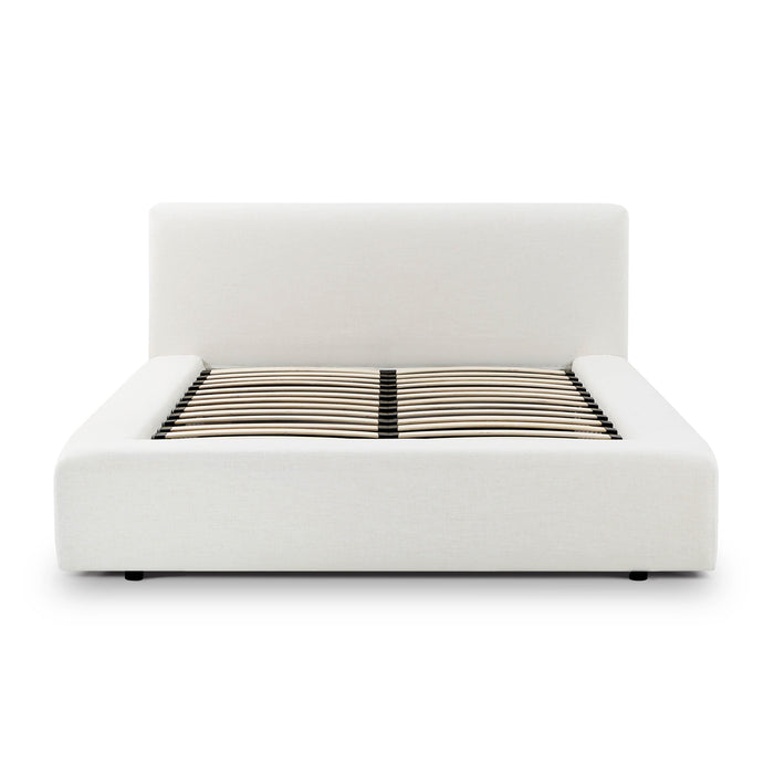 Meena Cream Upcycled Performance Linen Storage Bed - Home And Beyond