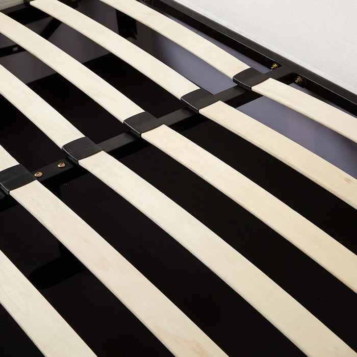 Meena Cream Upcycled Performance Linen Storage Bed - Home And Beyond