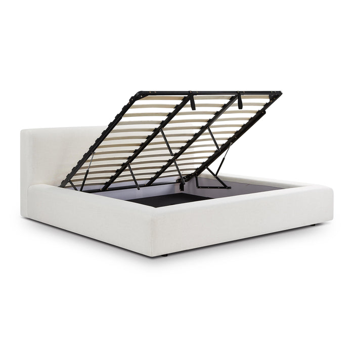Meena Cream Upcycled Performance Linen Storage Bed - Home And Beyond