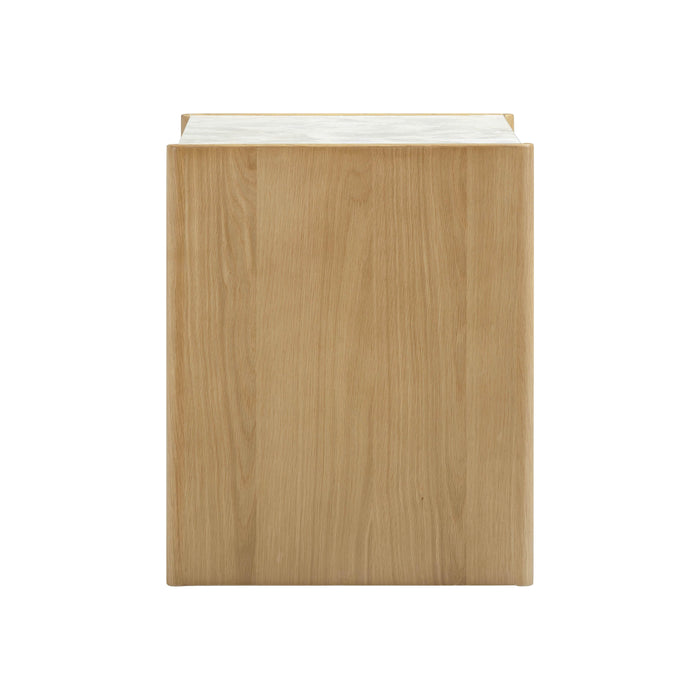 Paige 26" Natural Oak 2-Drawer Nightstand - Home And Beyond