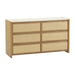 Paige 56" Natural Oak 6-Drawer Dresser - Home And Beyond