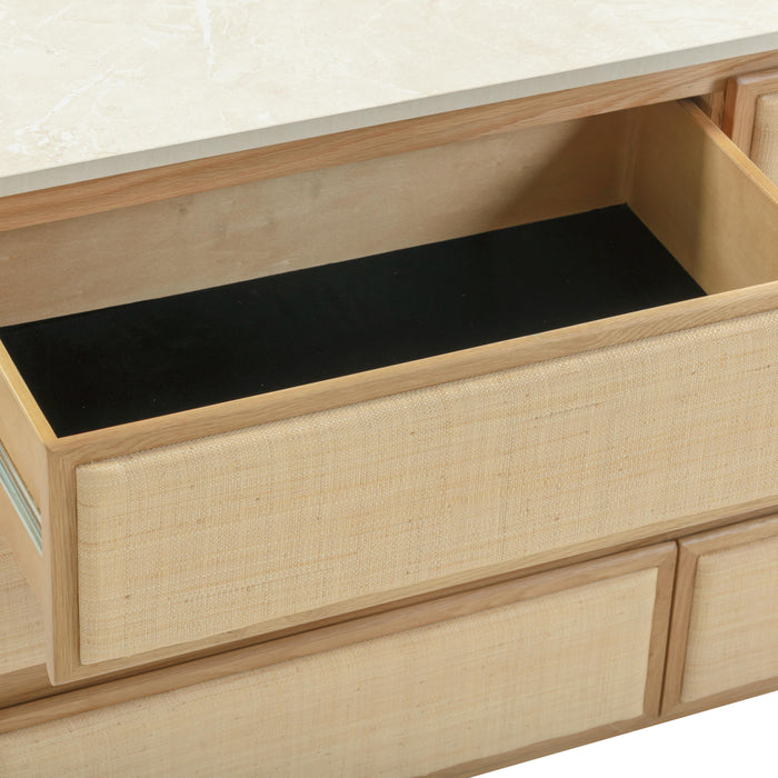 Paige 56" Natural Oak 6-Drawer Dresser - Home And Beyond