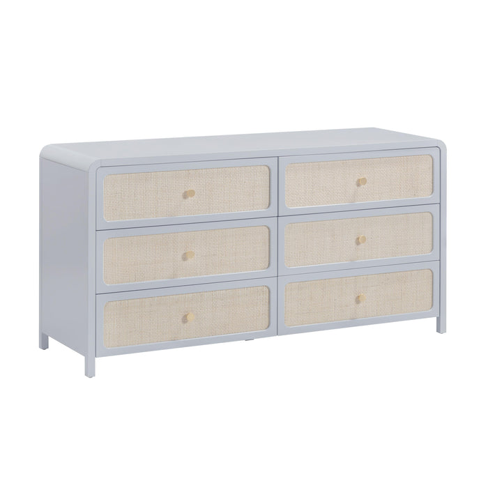 grey rattan dresser Modern 6 Drawer Dresser Rattan, Dressers for Bedroom, Chest of Drawers LGHM