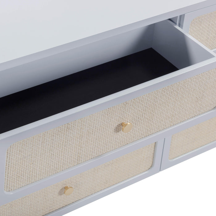 Patty 62" Rattan 6 Drawer Dresser - Home And Beyond