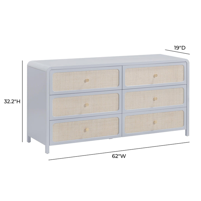Patty 62" Rattan 6 Drawer Dresser - Home And Beyond