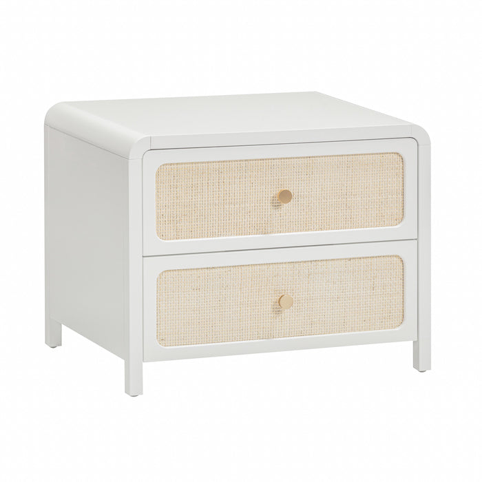 Patty 28" Rattan 2 Drawer Nightstand - Home And Beyond