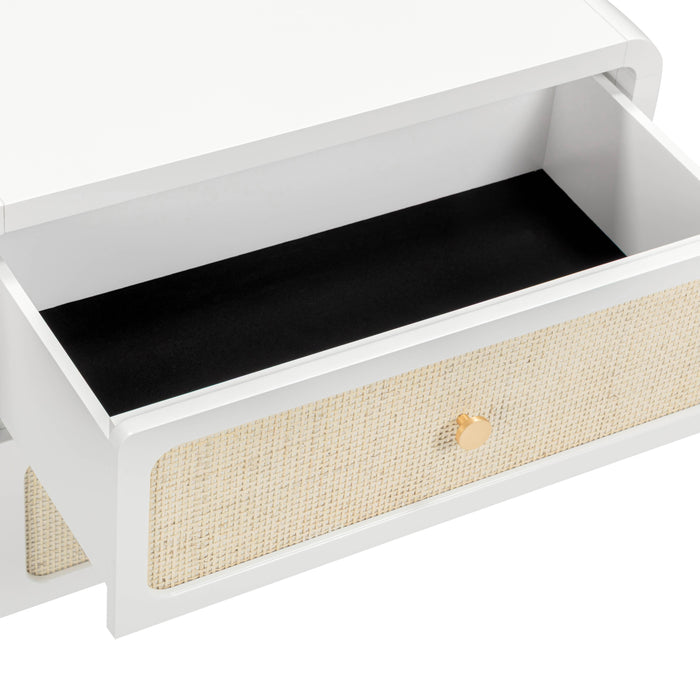 Patty 28" Rattan 2 Drawer Nightstand - Home And Beyond