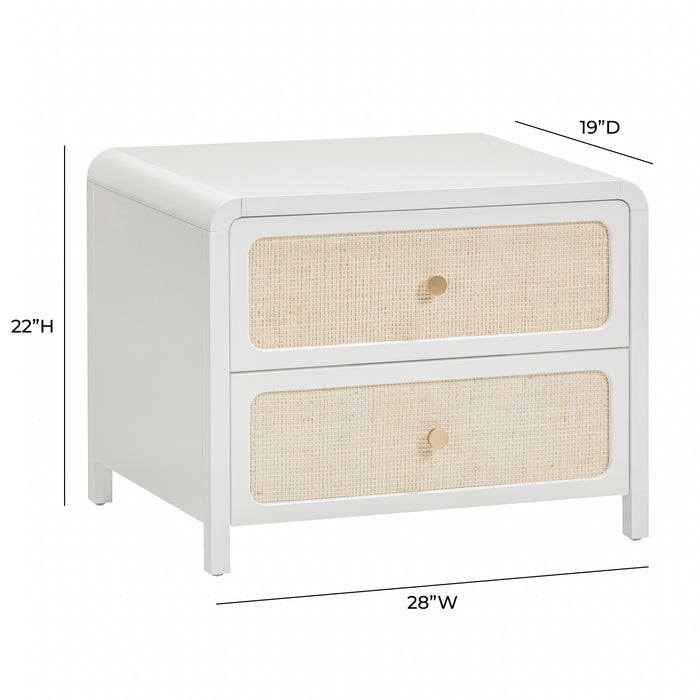 Patty 28" Rattan 2 Drawer Nightstand - Home And Beyond