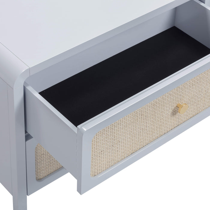 Patty 28" Rattan 2 Drawer Nightstand - Home And Beyond