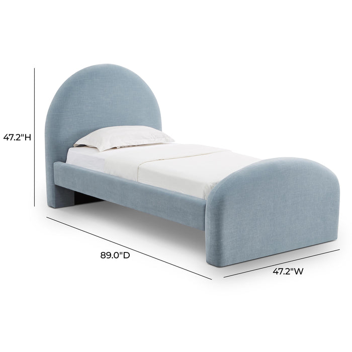 Moon Chambray Blue Performance Chenille Twin Bed - Home And Beyond