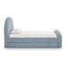 Moon Chambray Blue Performance Chenille Twin Trundle Bed - Home And Beyond