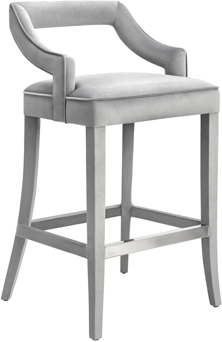 Tiffany Grey Velvet Counter Stool - UK - Home And Beyond