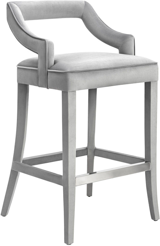 Tiffany Grey Velvet Counter Stool - UK - Home And Beyond