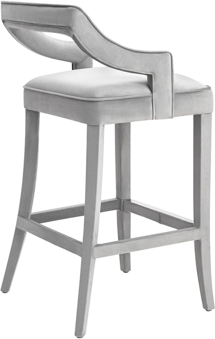 Tiffany Grey Velvet Counter Stool - UK - Home And Beyond