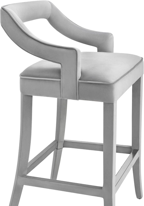 Tiffany Grey Velvet Counter Stool - UK - Home And Beyond