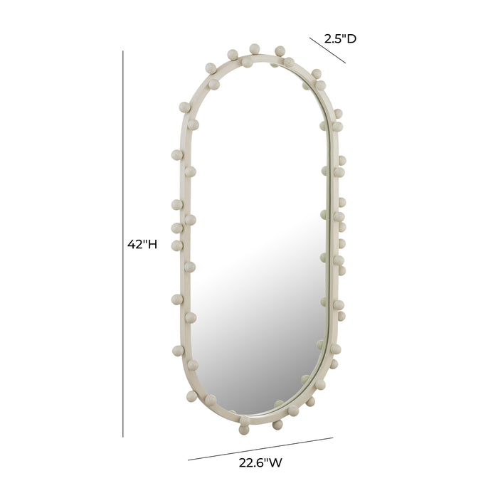 Bubbles Ivory Large Oval Wall Mirror - UK - Home And Beyond